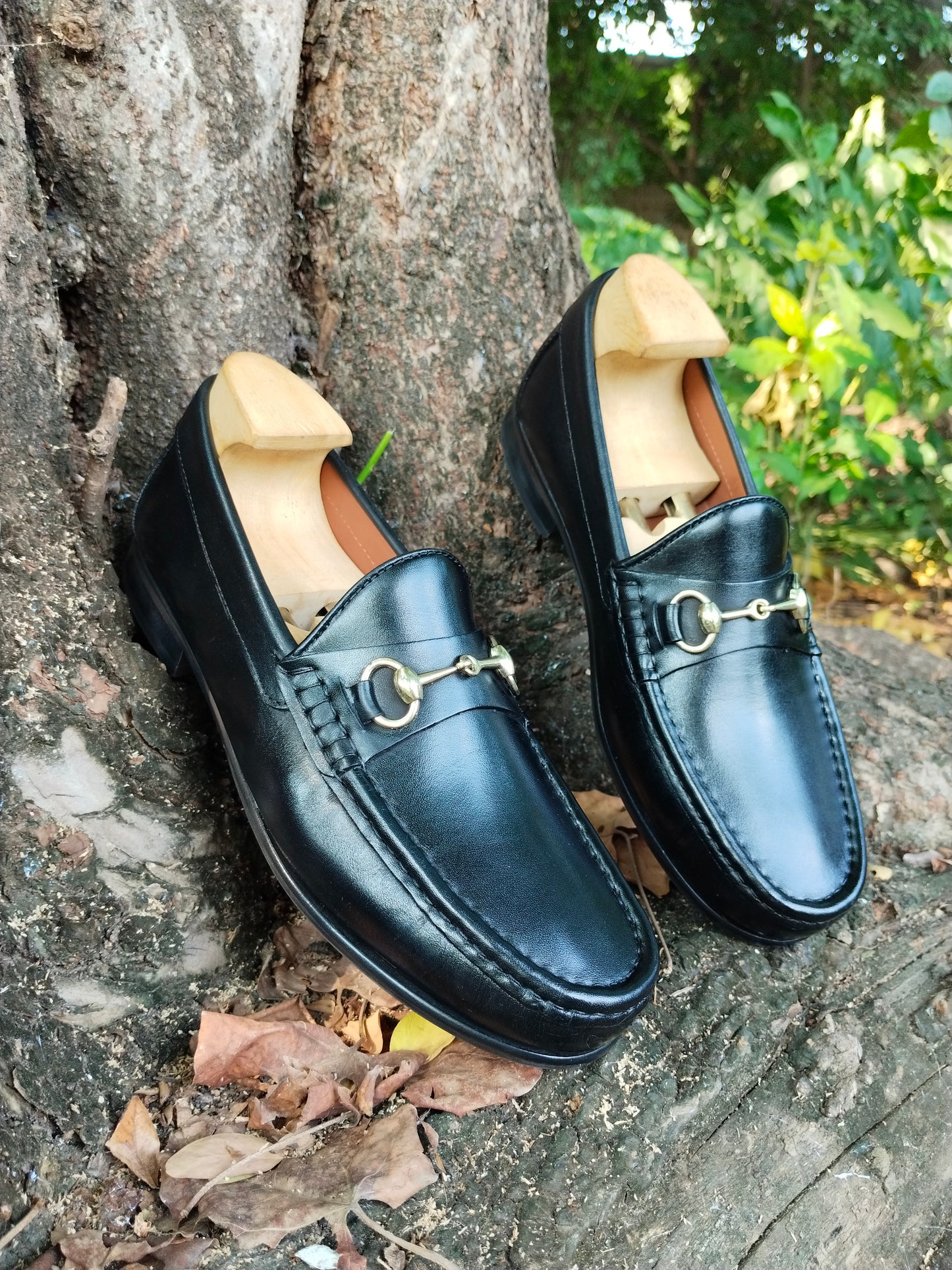 BLACK Moccasins in Leather Sole