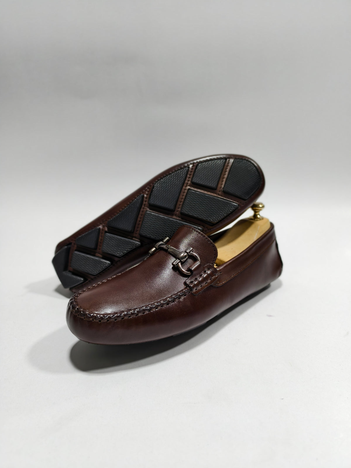 Brown Top Grain leather Drivers with Buckle