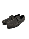 Grey suede leather Drivers with Buckle