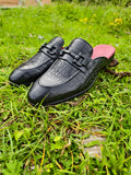 Mules Black Croco Print