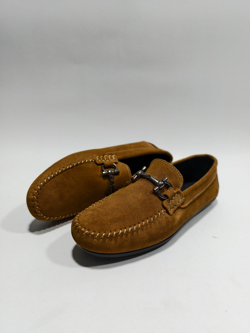 Tan suede leather Drivers with Buckle