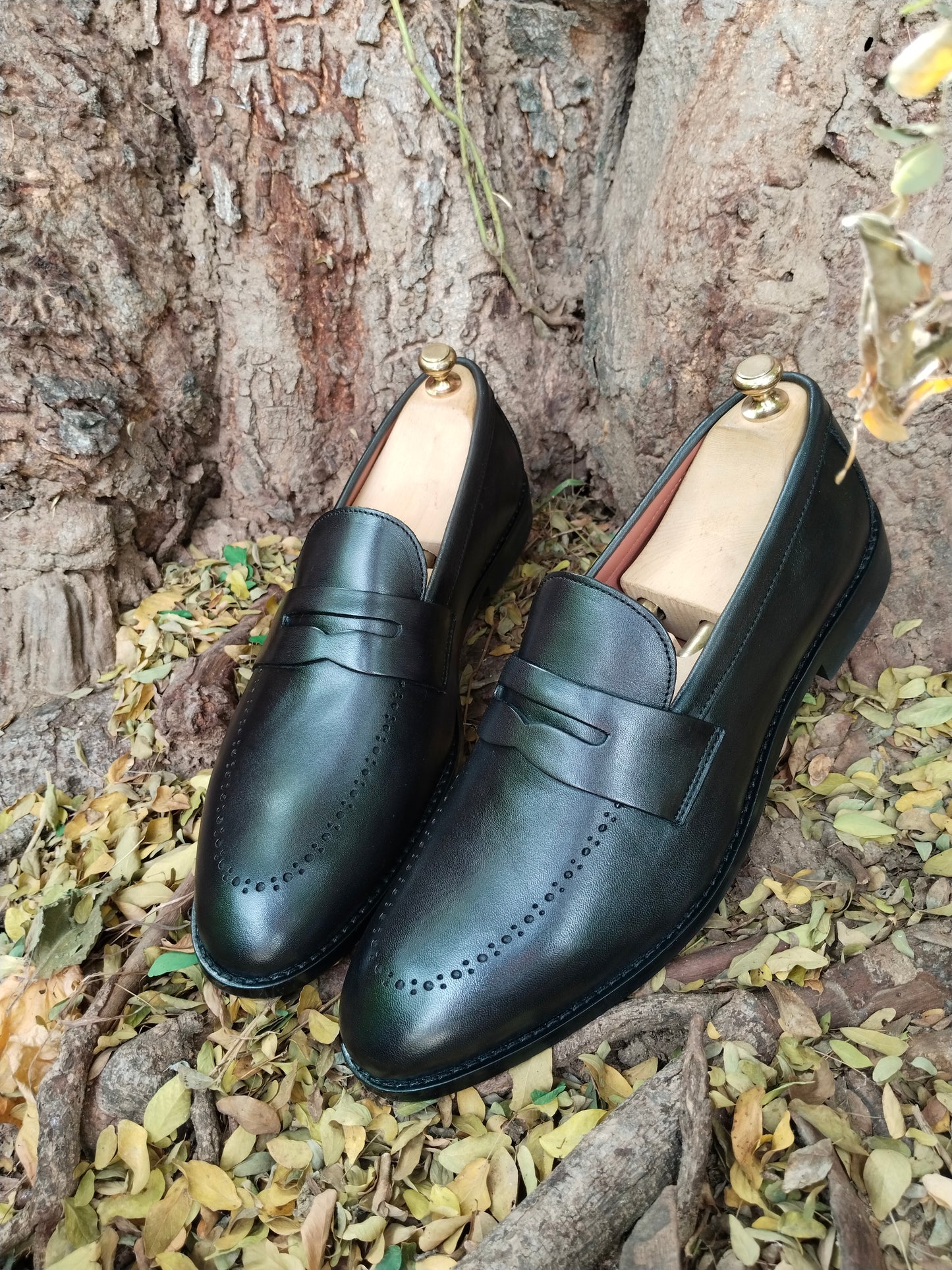 Penny Loafer Black  Colour With Brogues