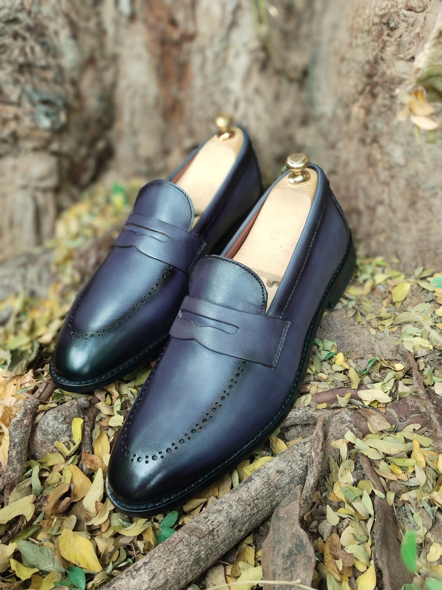 Penny Loafer in Grey Colour Patina Finished along with Brogues in Tunith Sole