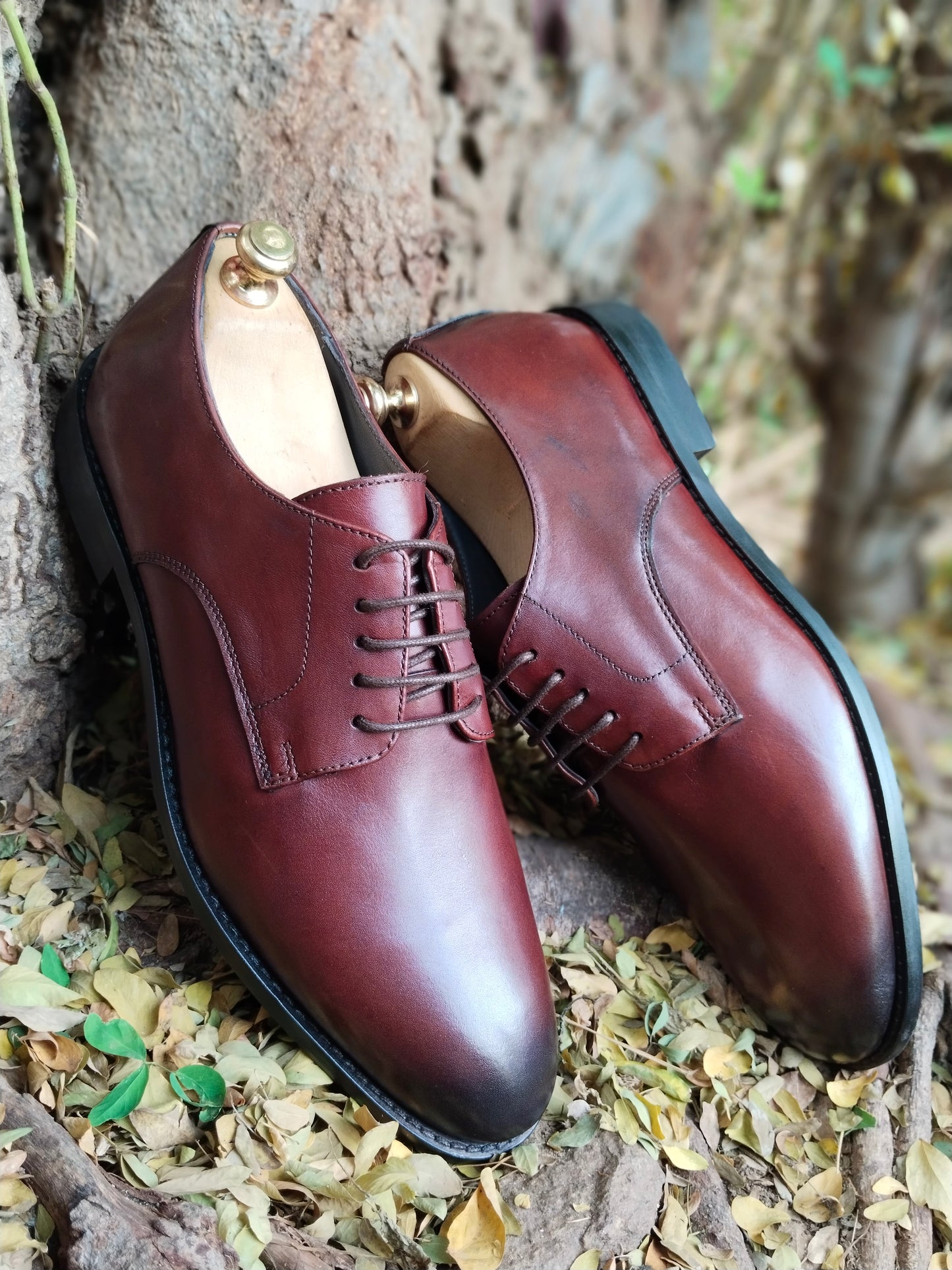 Brown Derby in Premium Leather with Tunith Sole