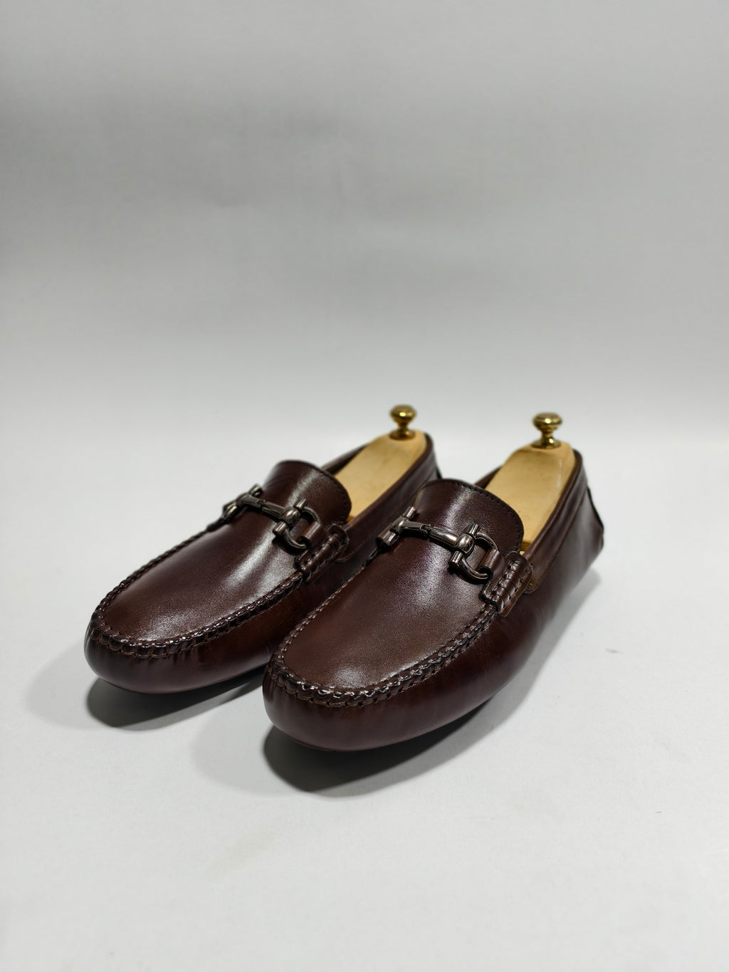 Brown Top Grain leather Drivers with Buckle