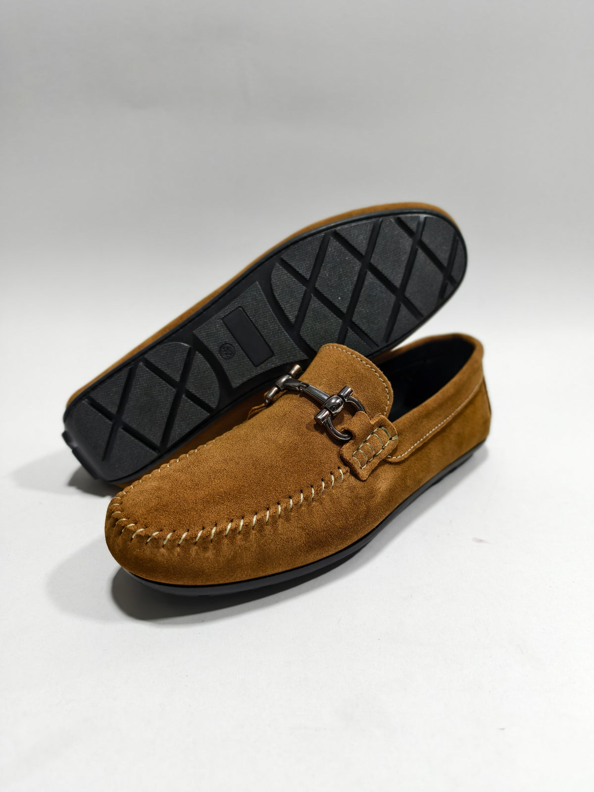 Tan suede leather Drivers with Buckle