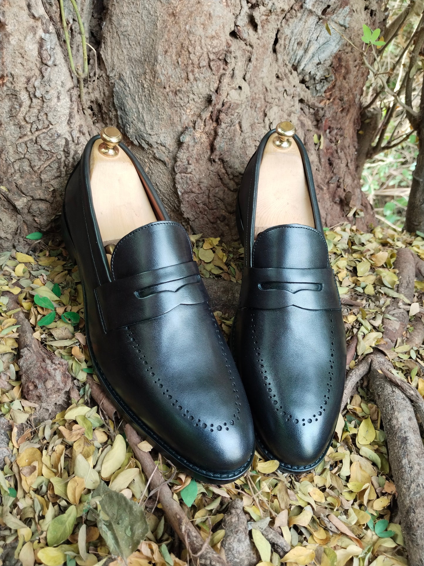 Penny Loafer Black  Colour With Brogues