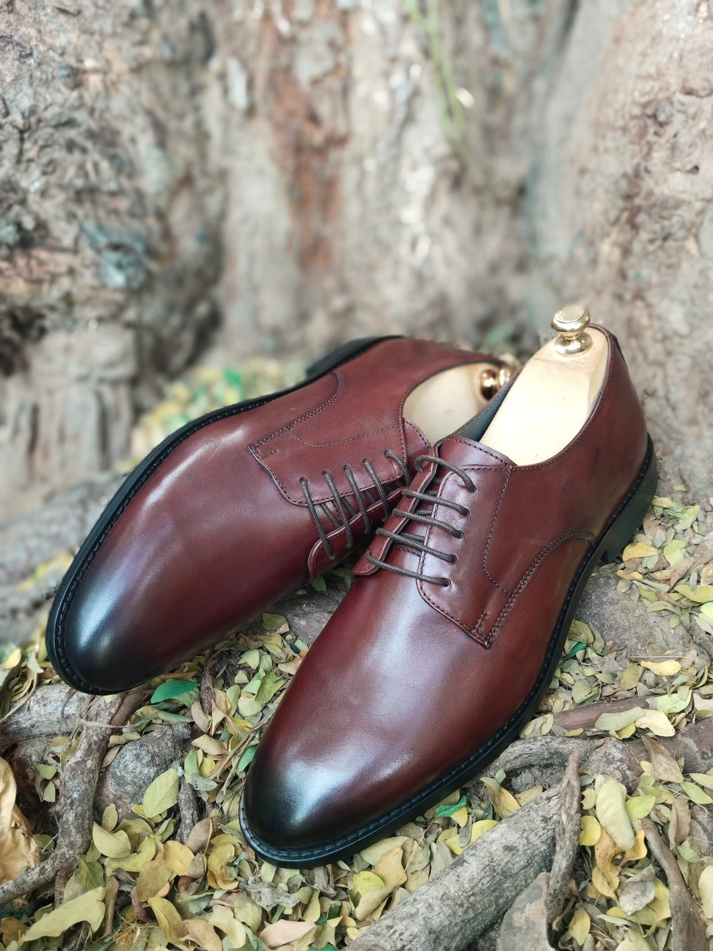 Brown Derby in Premium Leather with Tunith Sole