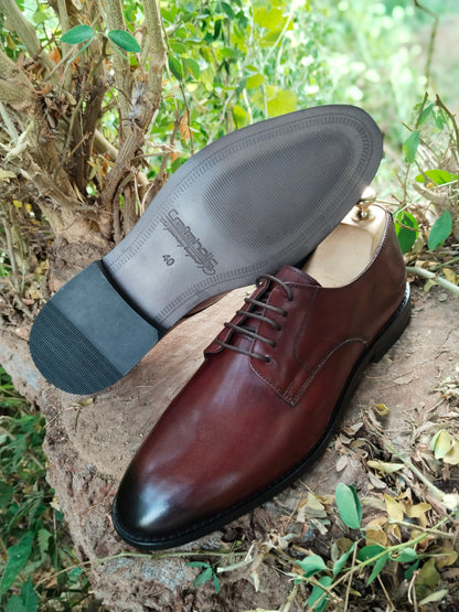 Brown Derby in Premium Leather with Tunith Sole