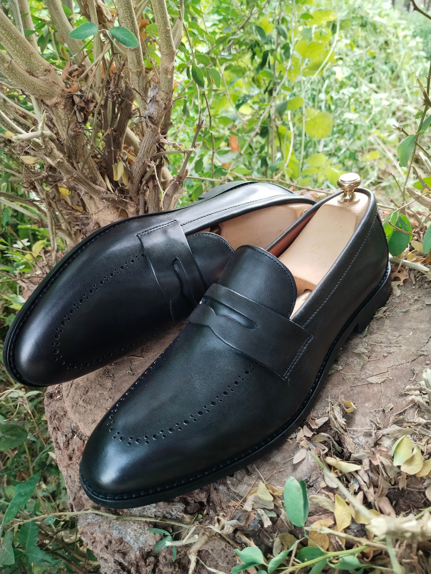 Penny Loafer Black  Colour With Brogues