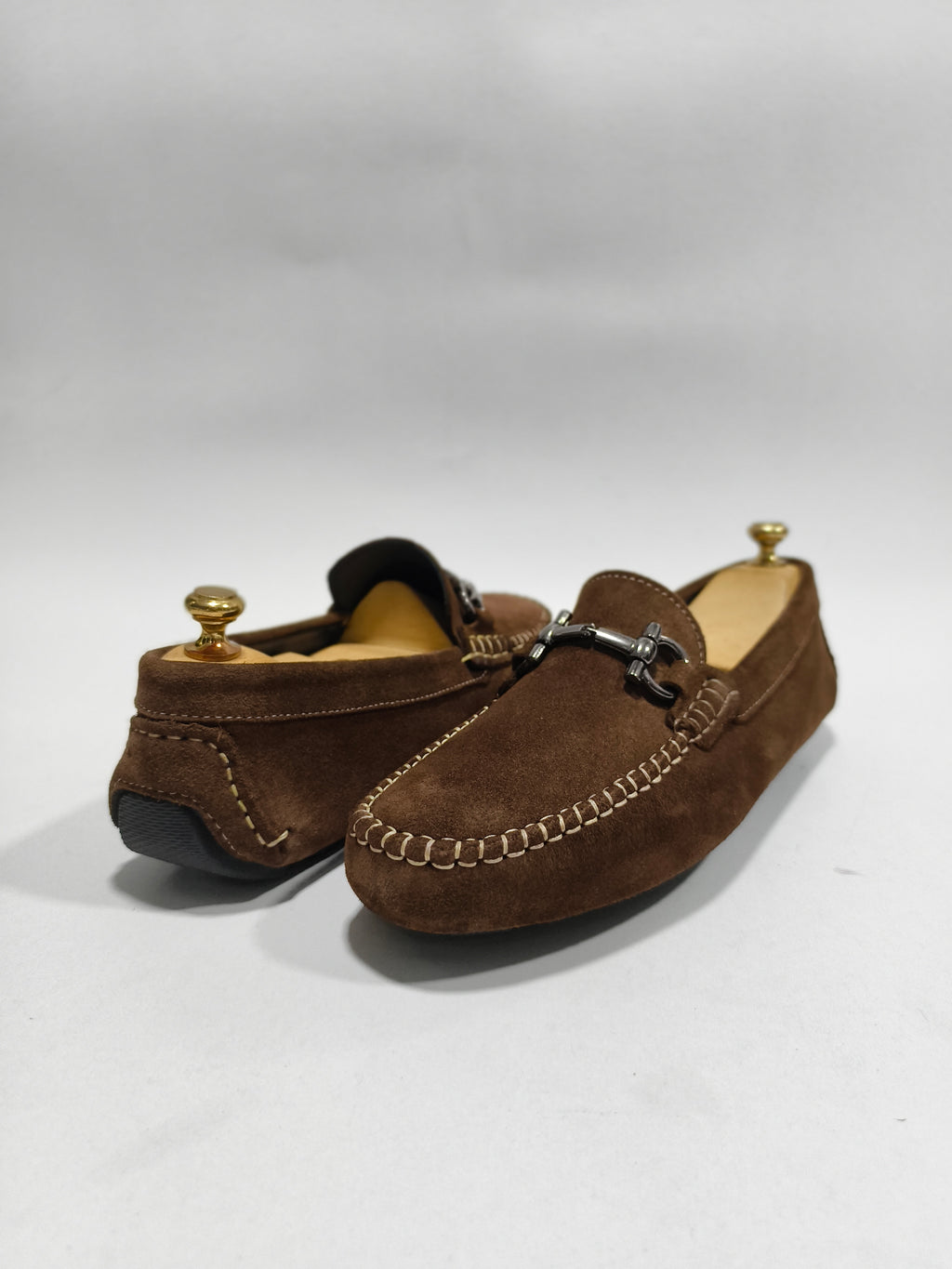 Brown Top Grain leather Drivers with Buckle