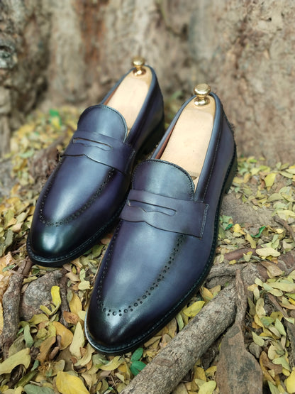 Penny Loafer in Grey Colour Patina Finished along with Brogues in Tunith Sole
