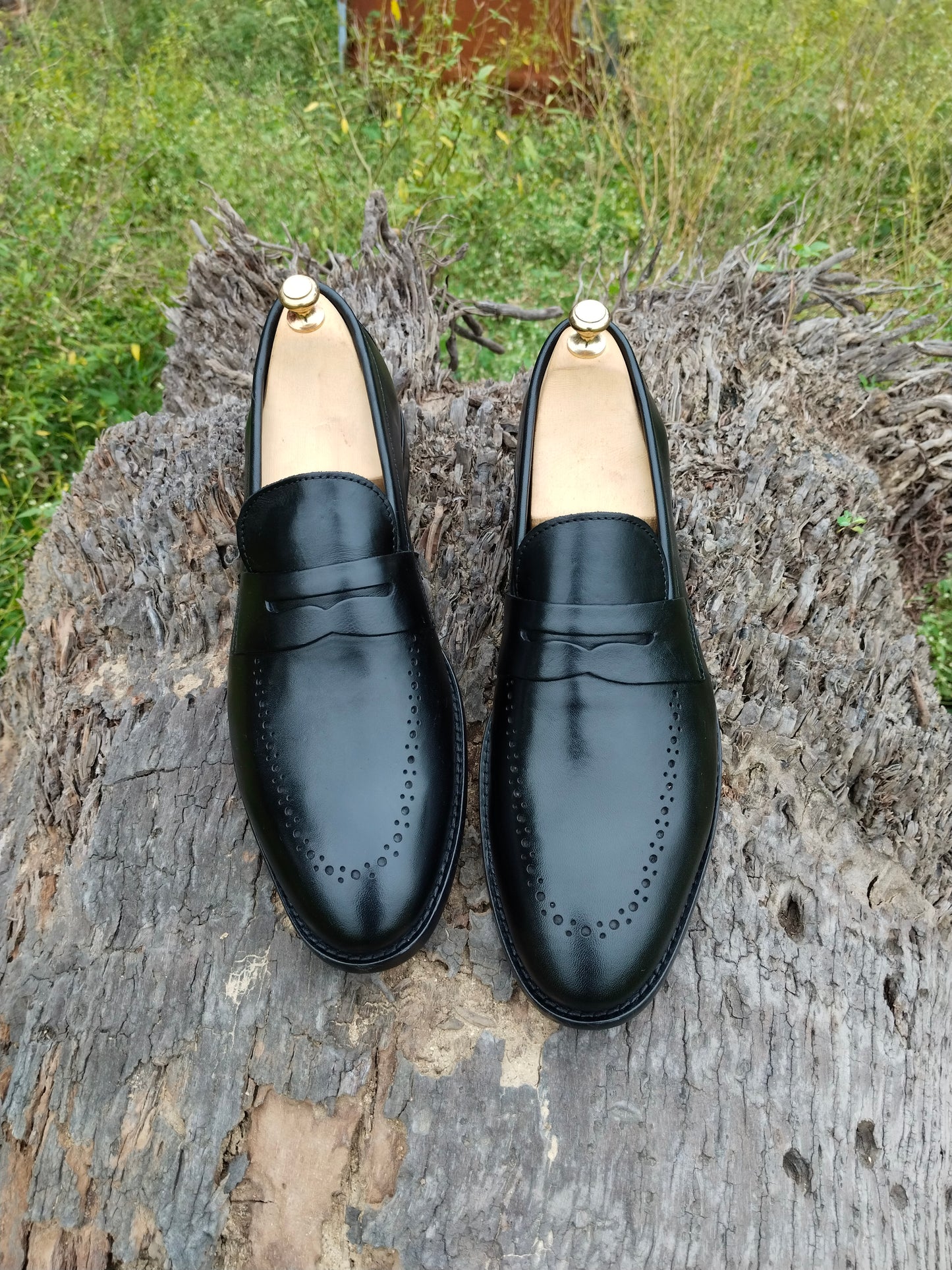 Black Penny Slip-on In Leather Sole