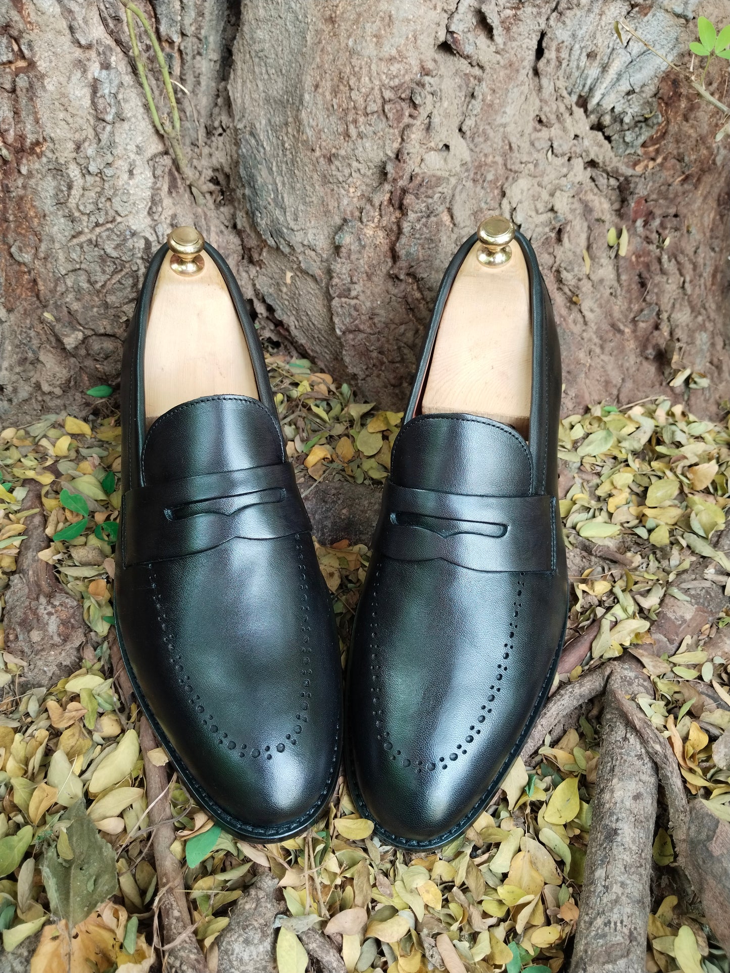 Penny Loafer Black  Colour With Brogues