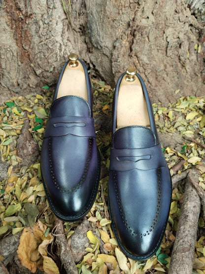 Penny Loafer in Grey Colour Patina Finished along with Brogues in Tunith Sole