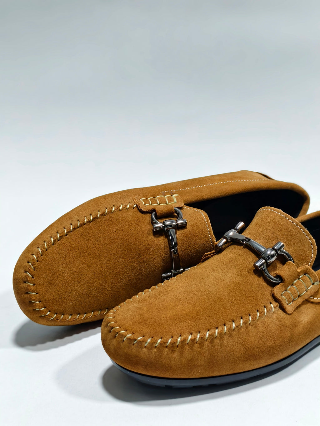 Tan suede leather Drivers with Buckle