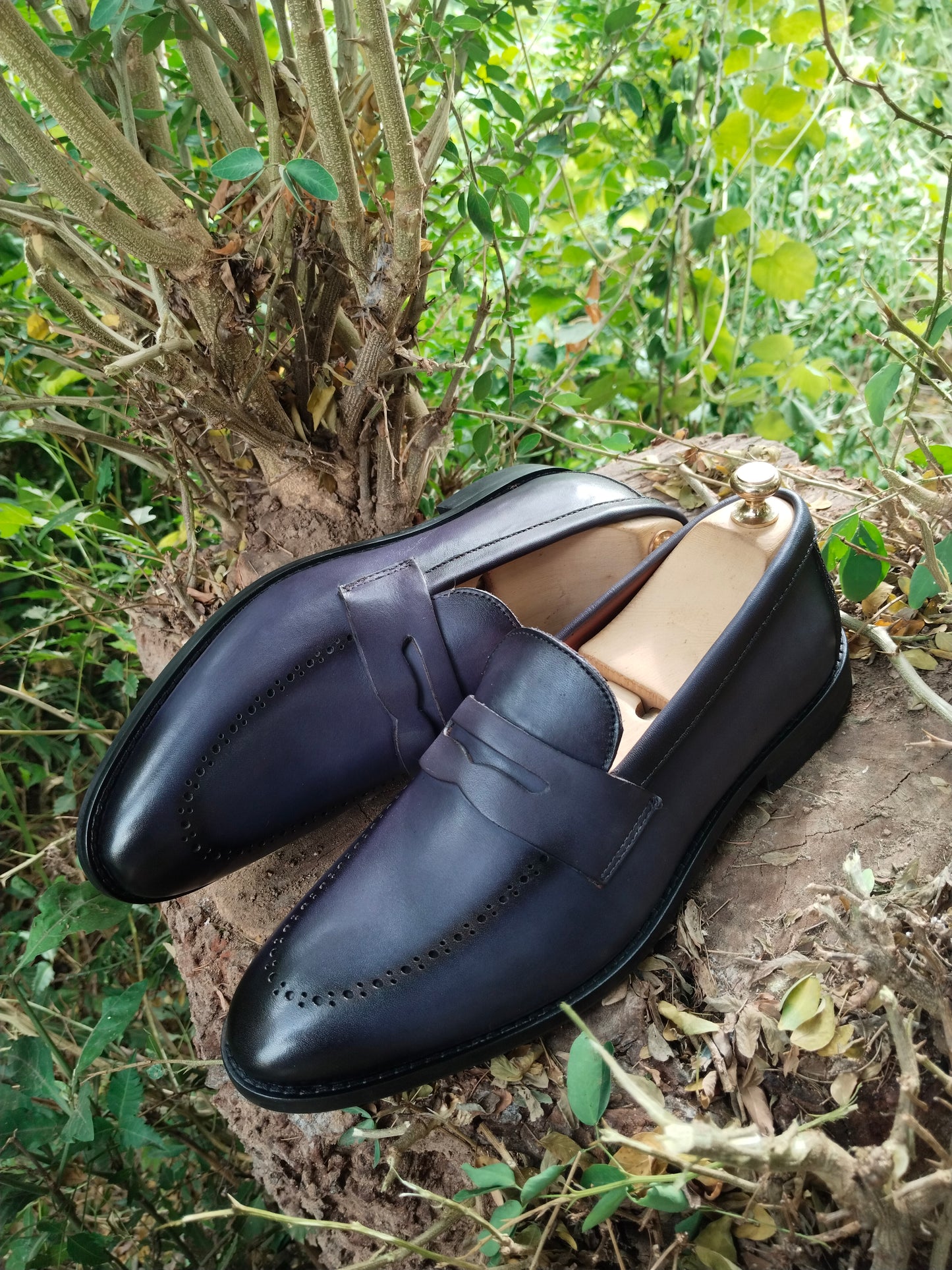 Penny Loafer in Grey Colour Patina Finished along with Brogues in Tunith Sole