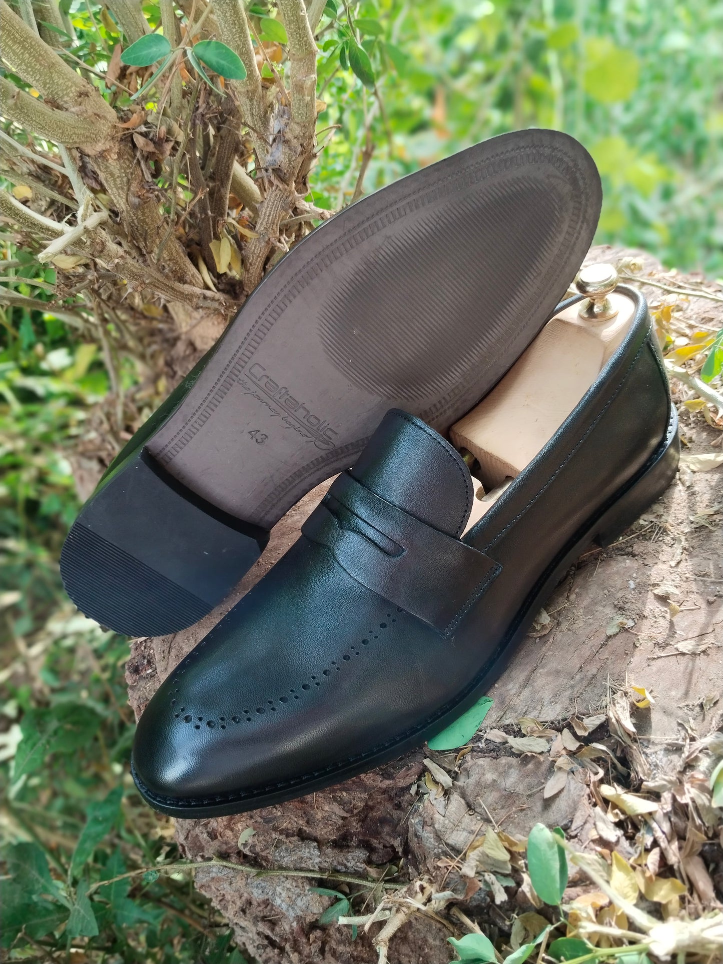 Penny Loafer Black  Colour With Brogues