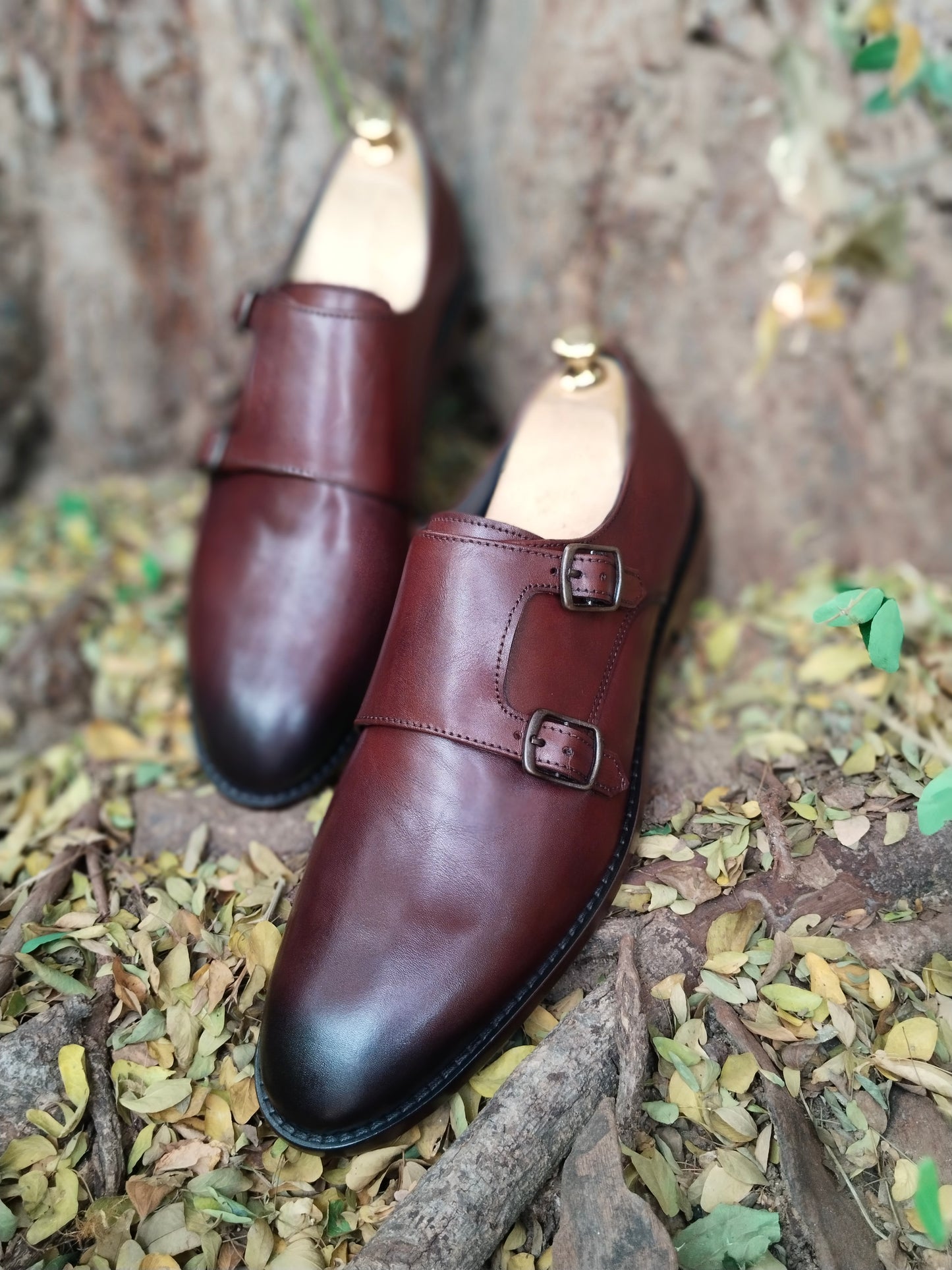 Double Monk Shoes BROWN colour in Tunith Sole