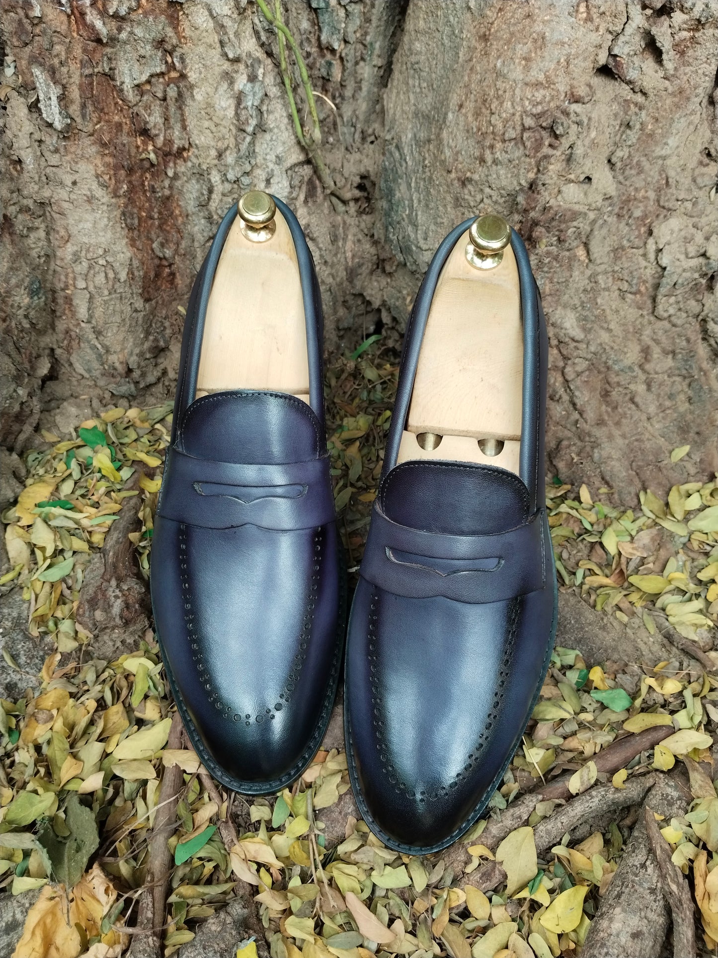 Penny Loafer in Grey Colour Patina Finished along with Brogues in Tunith Sole
