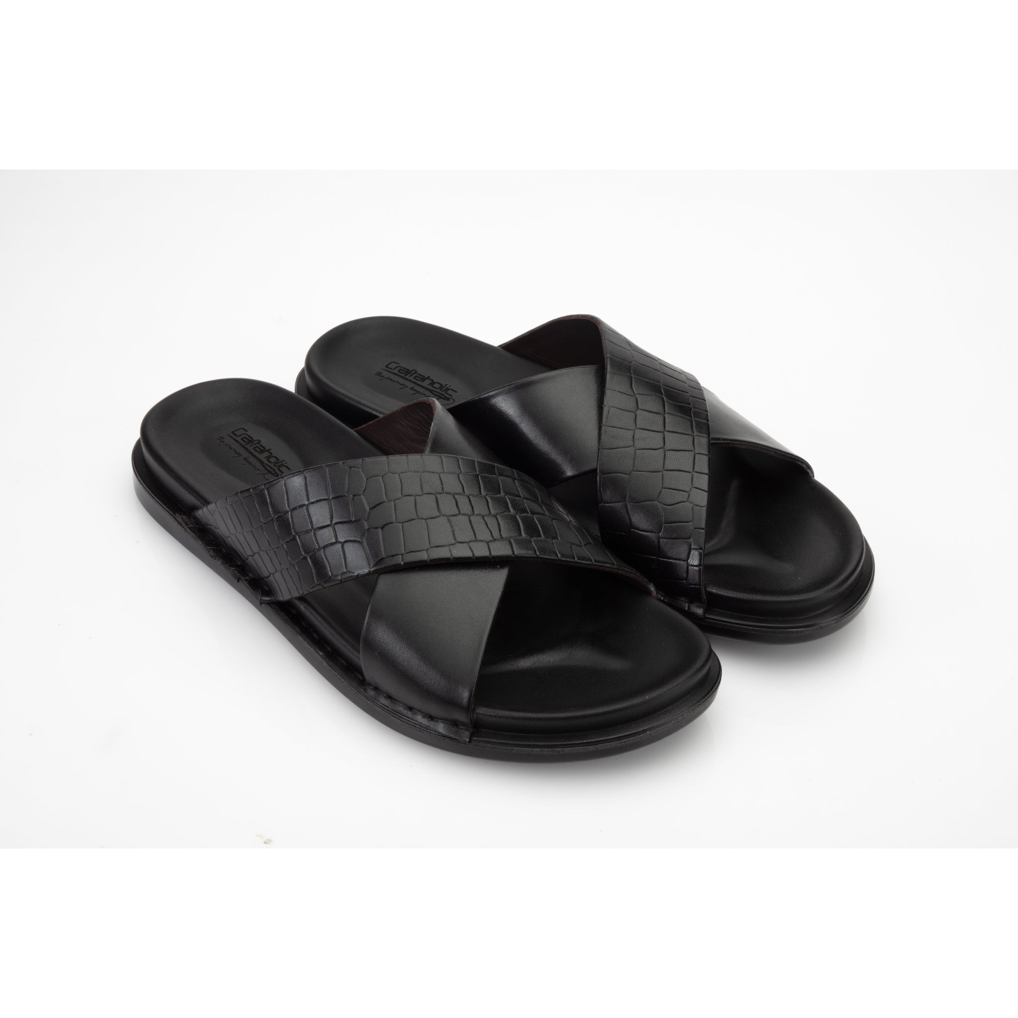 X slipper croco Black