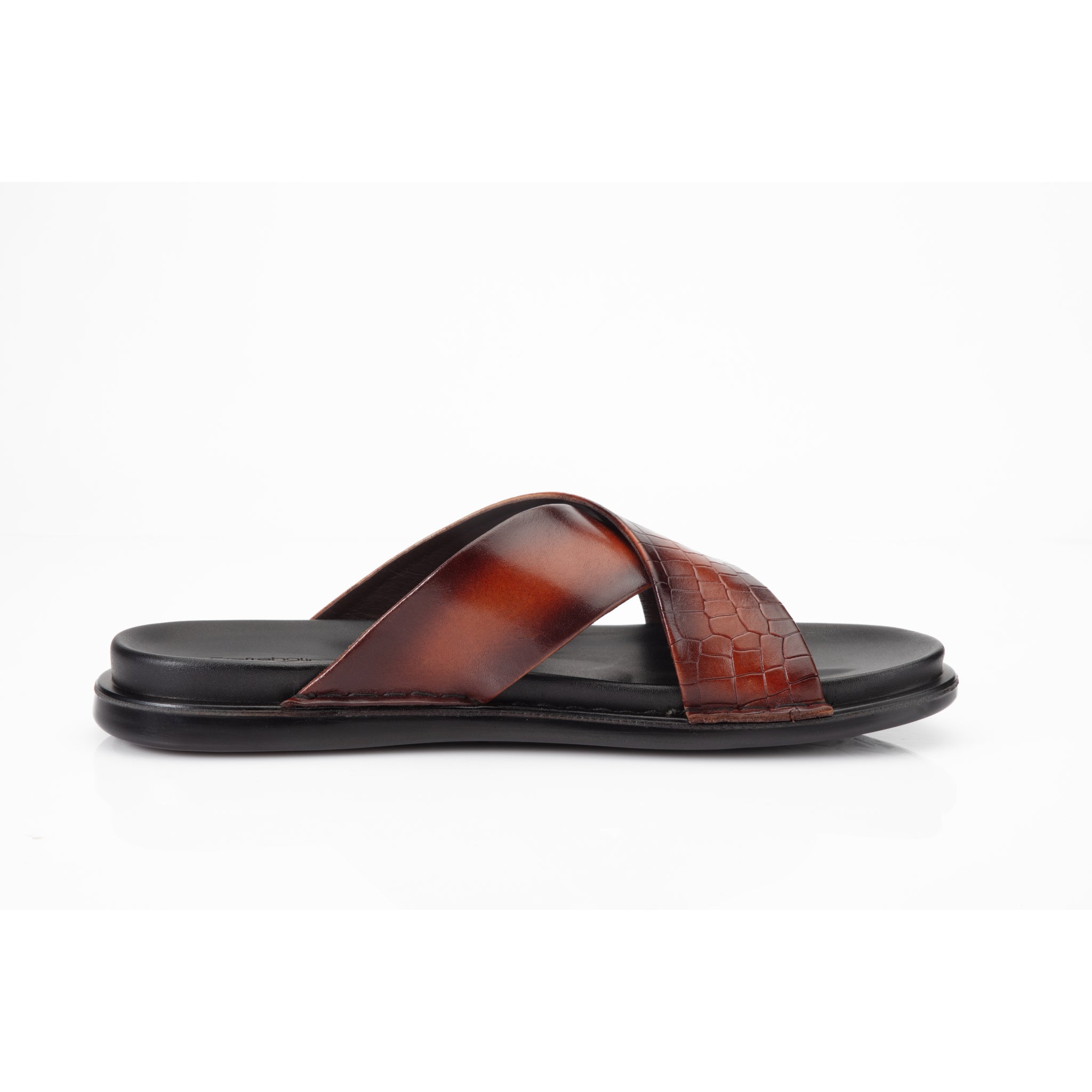 X Slipper Tan PATINA finished Croco Print