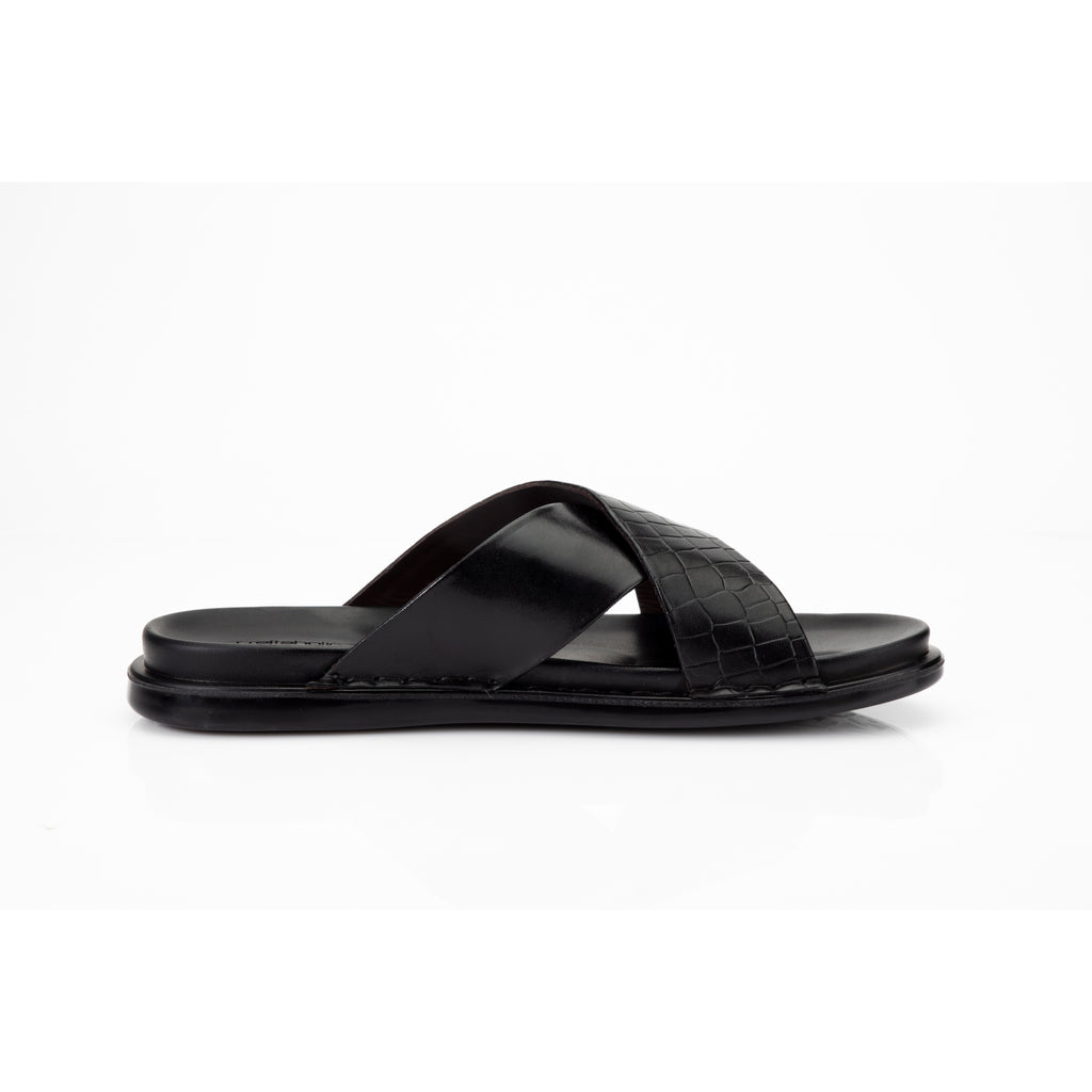 X slipper croco Black