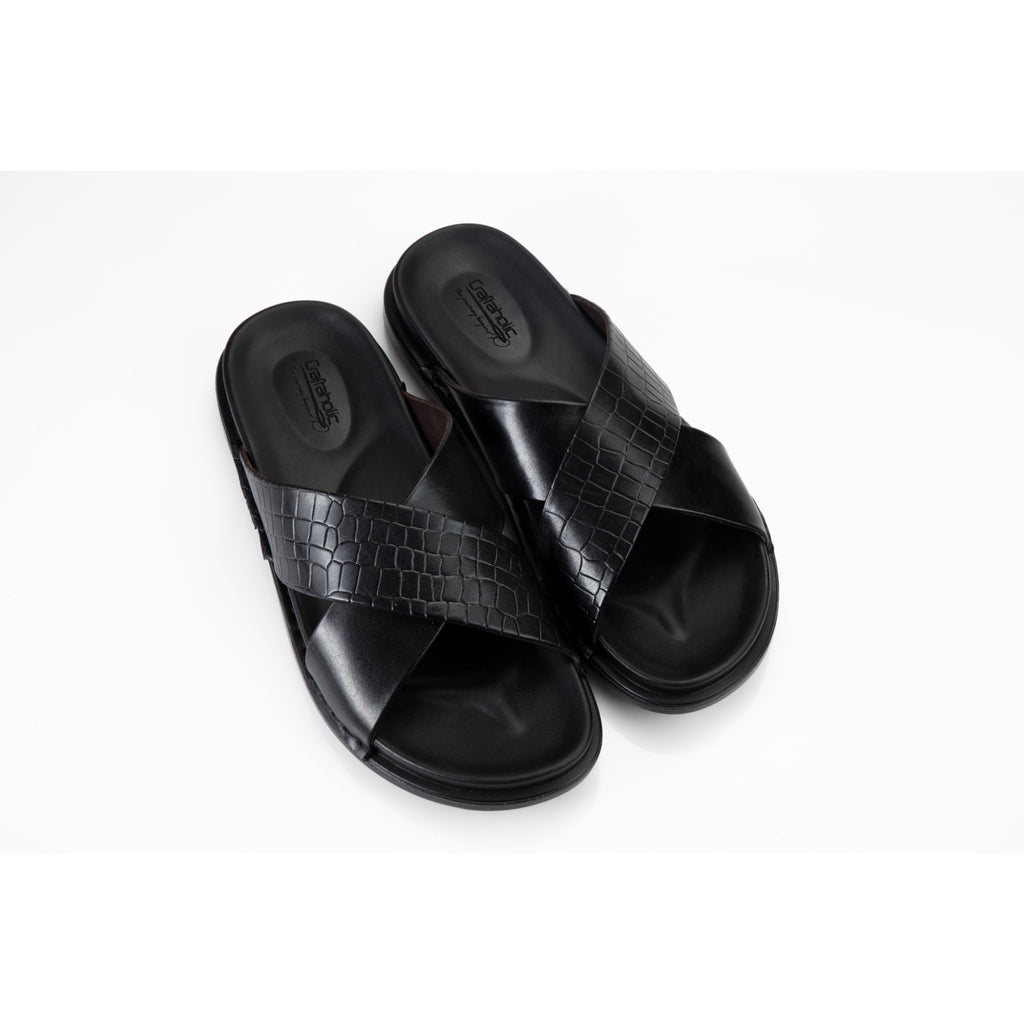 X slipper croco Black