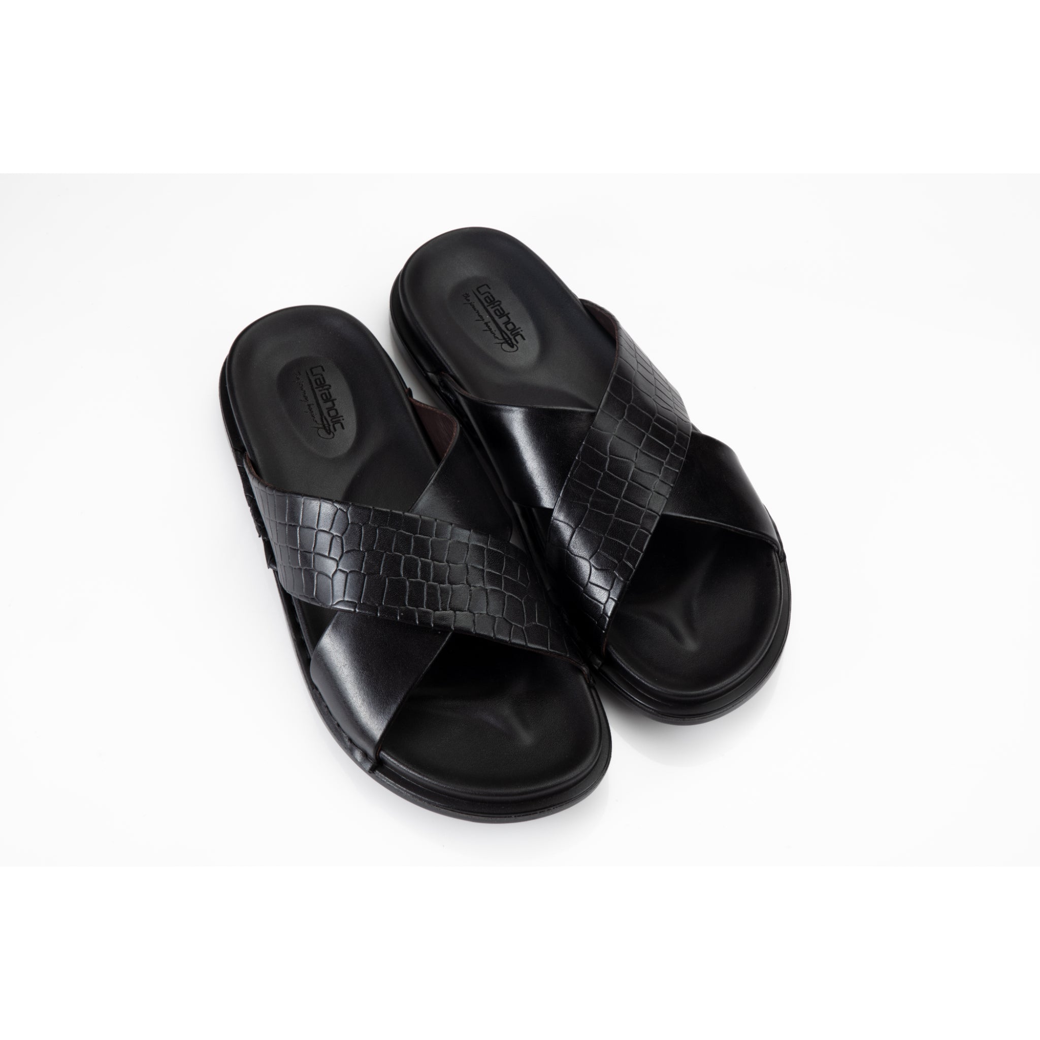 X slipper croco Black