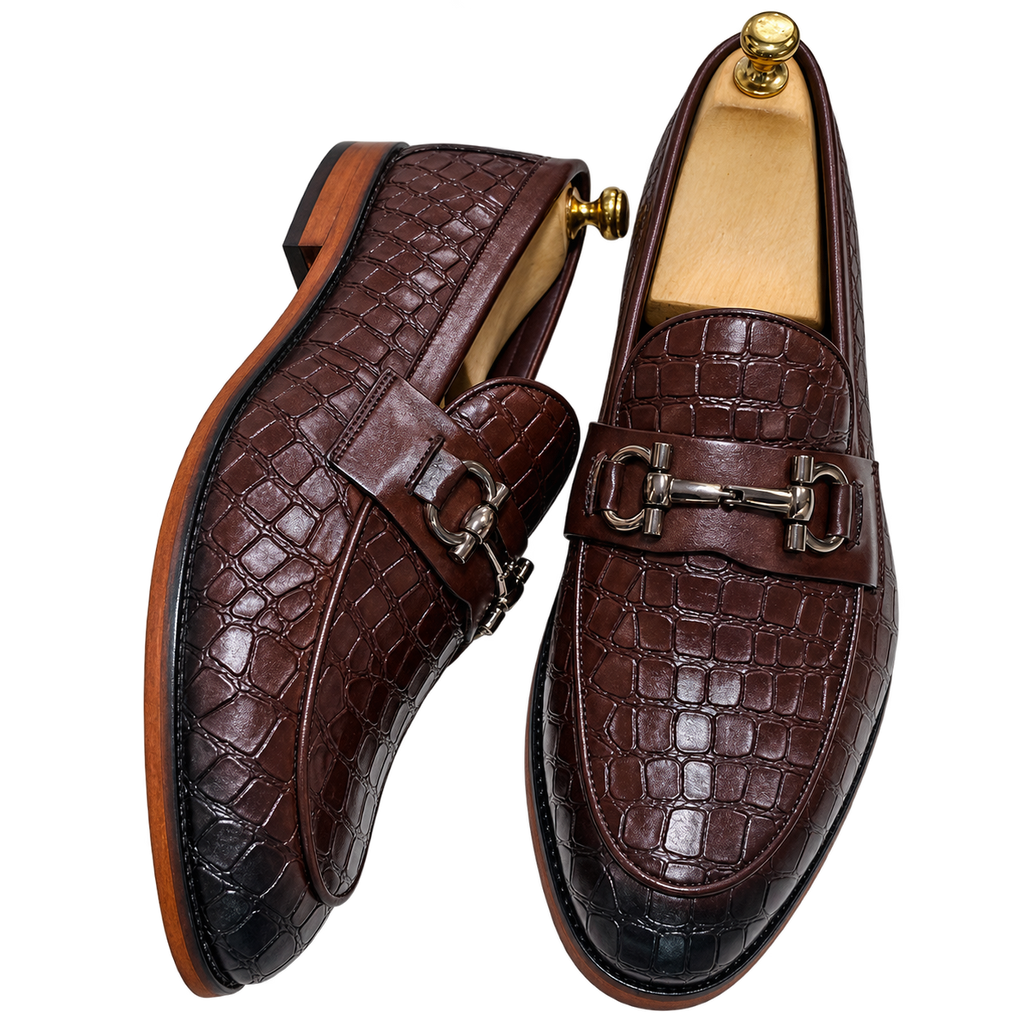 Loafer with Croco print and Buckle