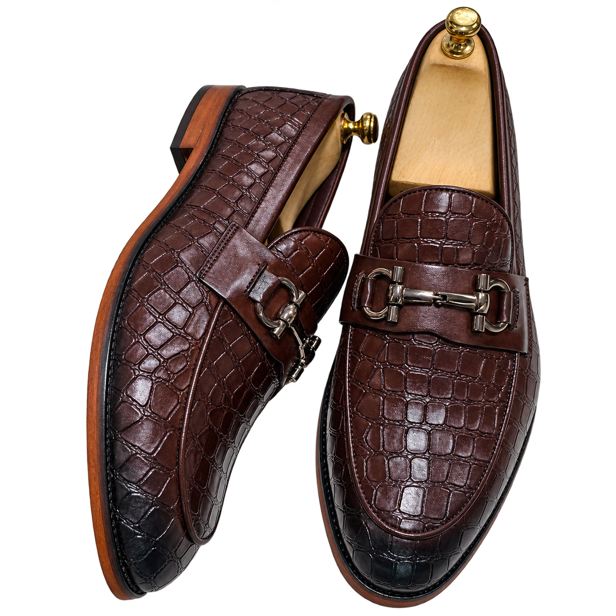Loafer with Croco print and Buckle