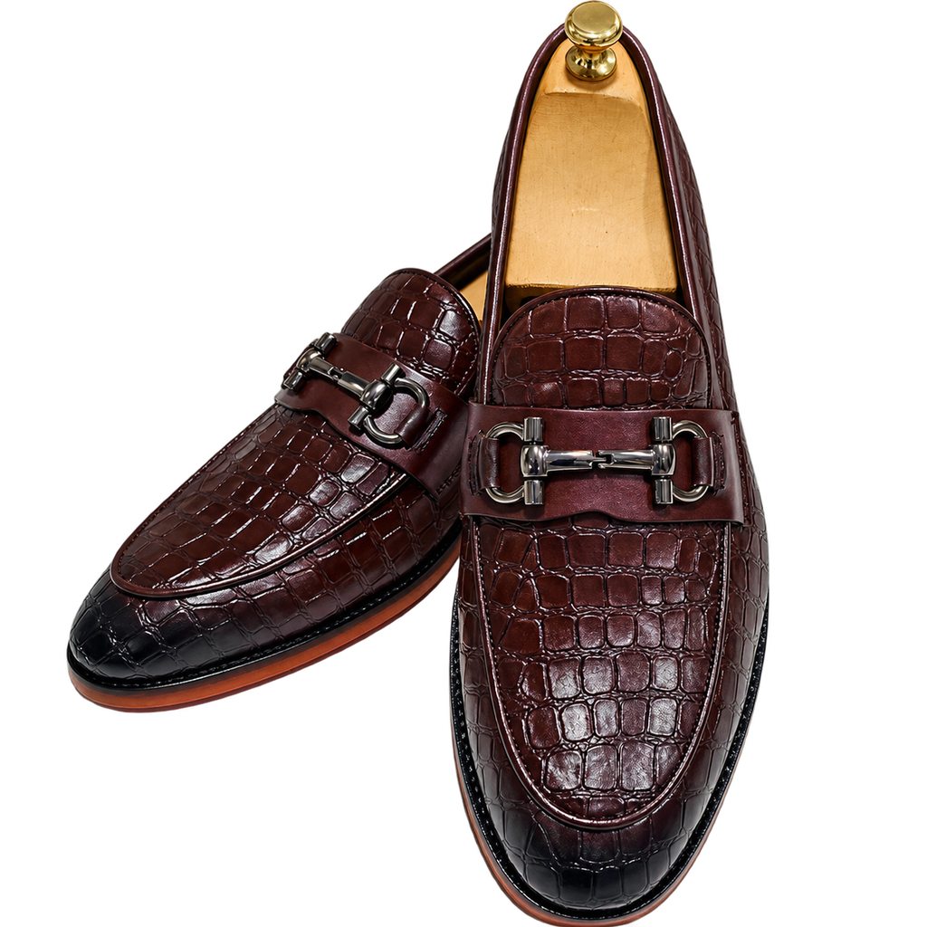 Loafer with Croco print and Buckle