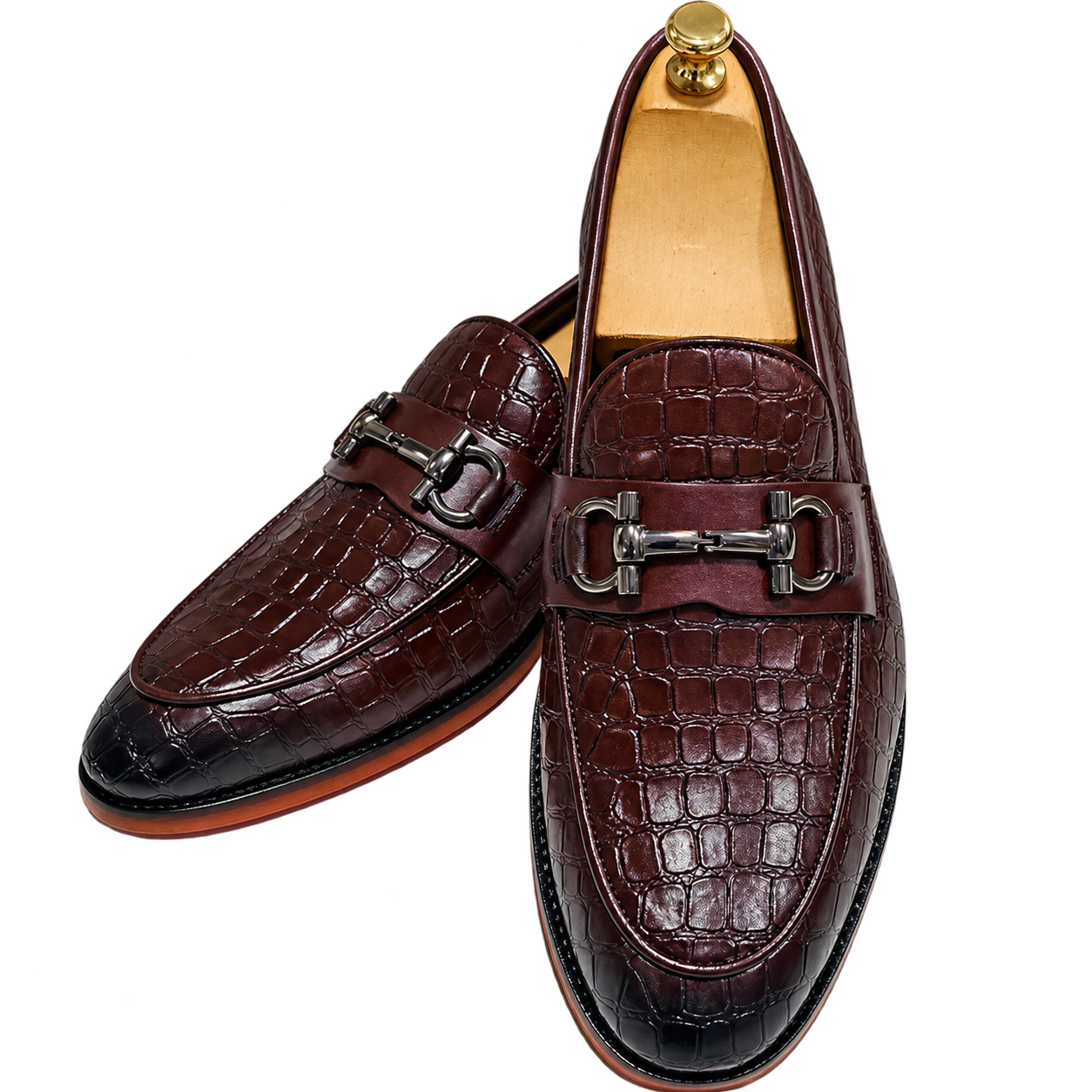 Loafer with Croco print and Buckle
