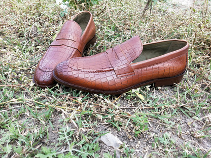 Penny Loafer with Crocodile Print