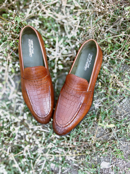 Penny Loafer with Crocodile Print