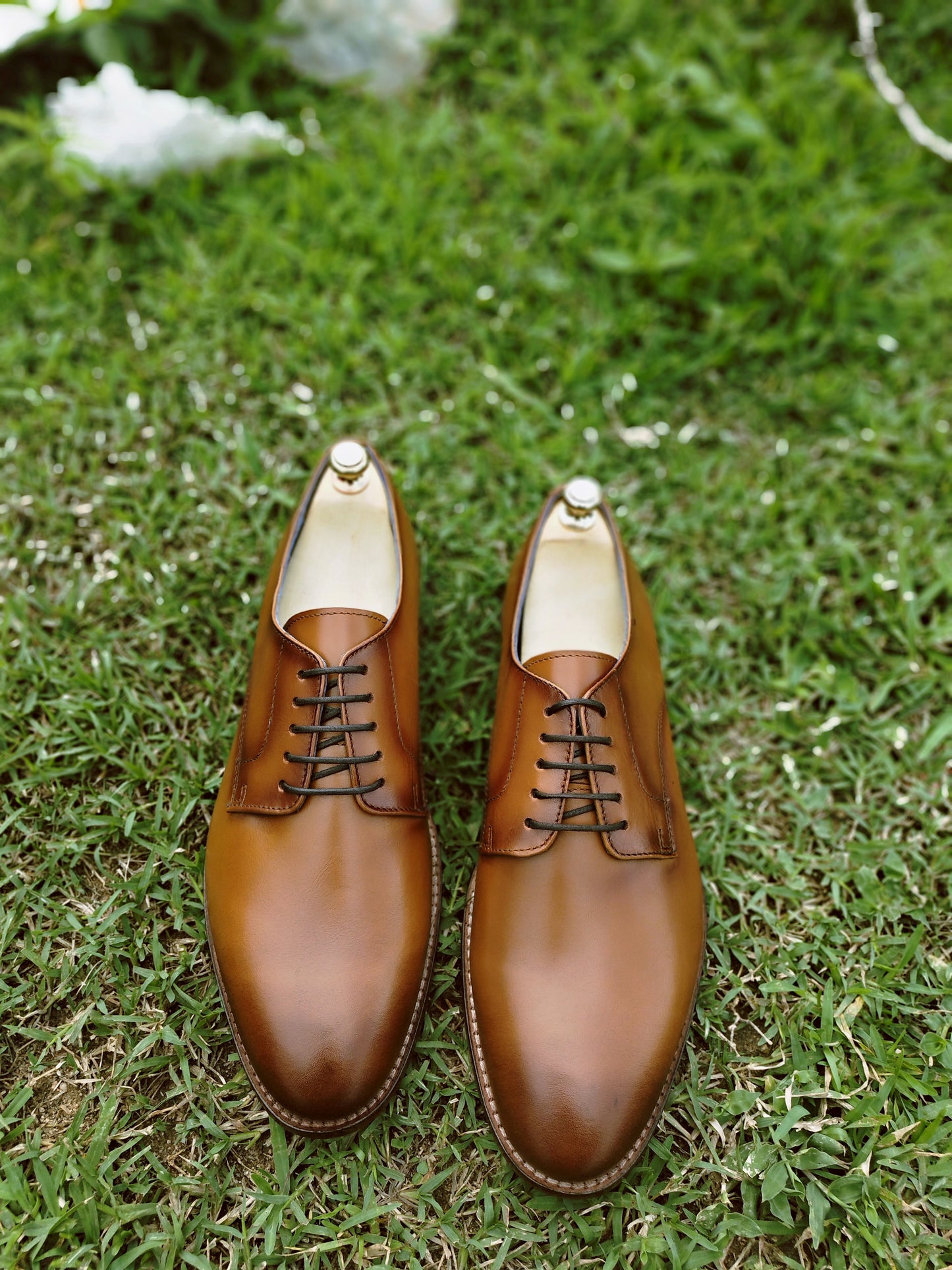 Derby Tan Colour 5 Eyelet in Leather Sole