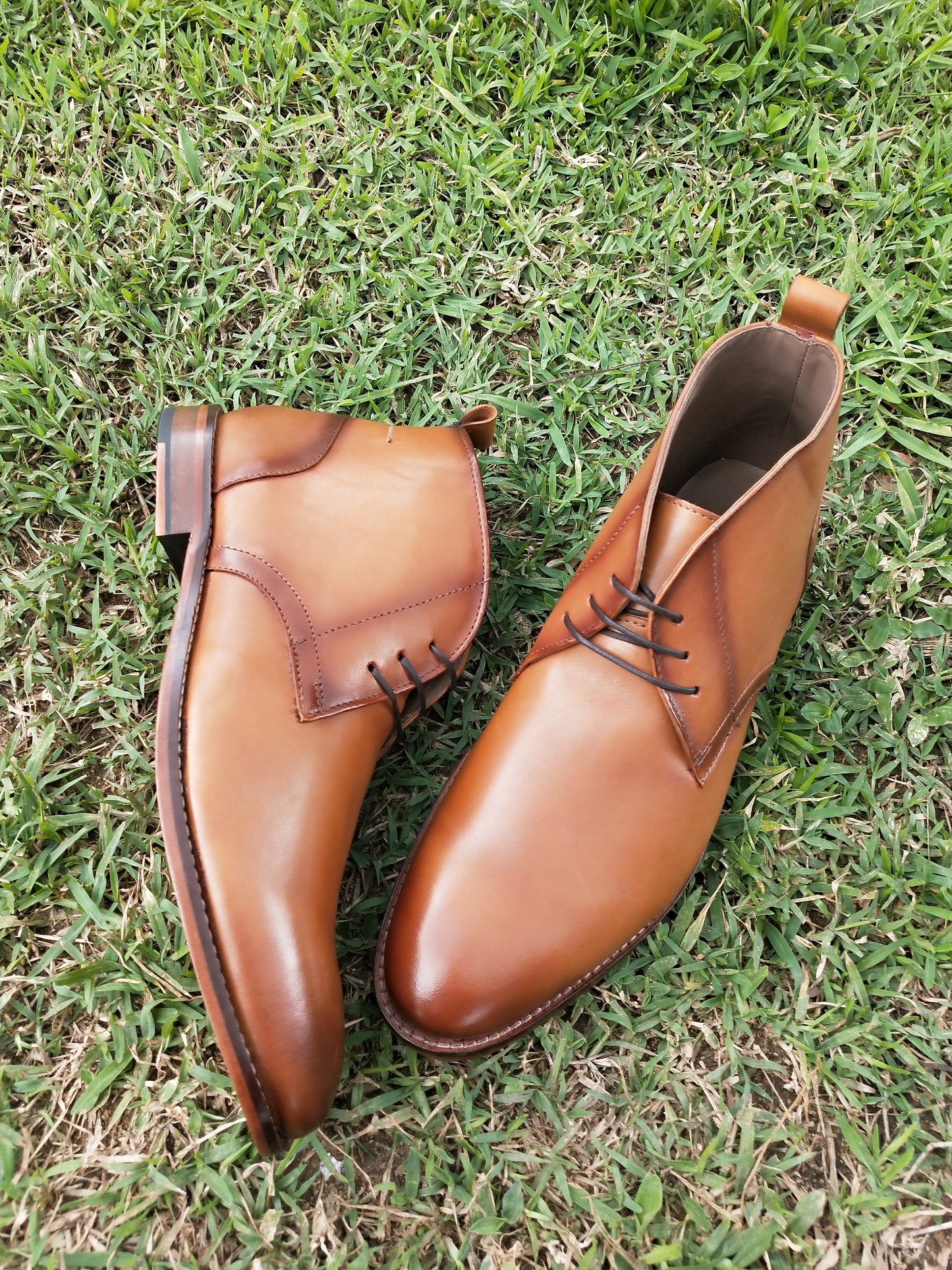 Chukka Boot-TAN Color in Leather Sole