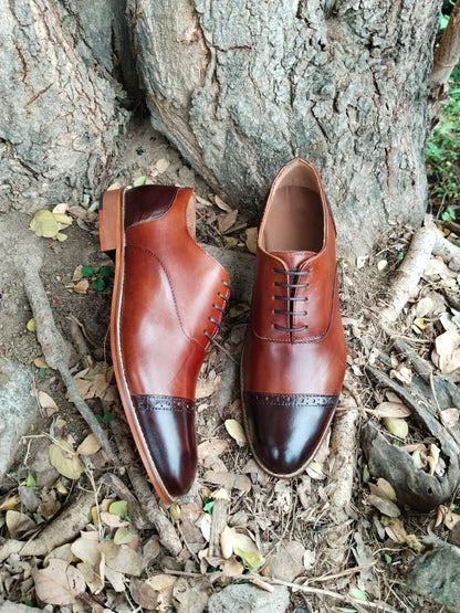 Toe cap Oxford Dual tone