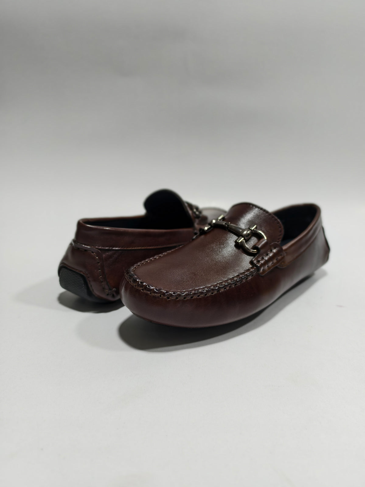 Brown Top Grain leather Drivers with Buckle